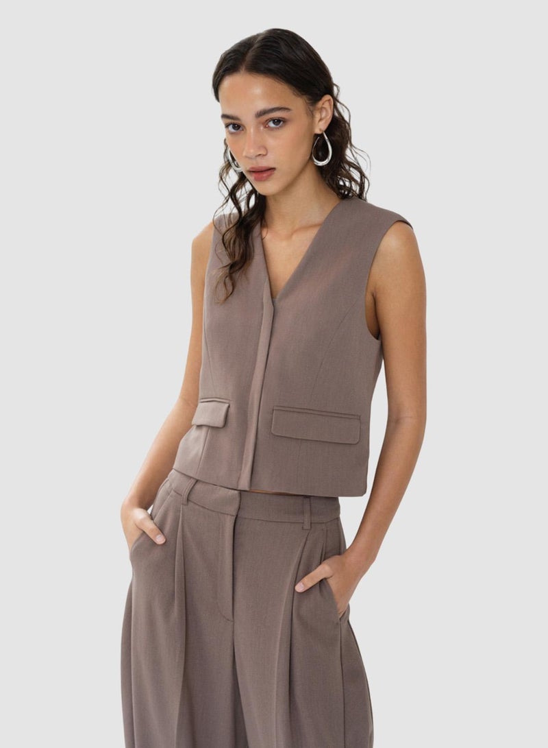 French Connection Vienna V-Neck Waistcoat - Image 2